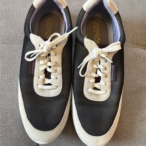 Cole Haan Zerogrand women's sneakers in black mesh with cream accents